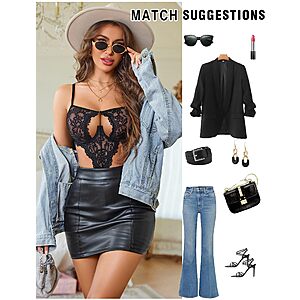 Avidlove Women Lingerie Deal Avidlove Women Front Opening Underwired Lace Bodysuit Sexy Cutout Lingerie on sale at Amazon