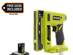 $99.00 – Ryobi ONE+ 18V Compression Drive Cordless 3/8 in. Crown Stapler with ONE+ 18V 2.0 Ah Lithium-Ion HIGH PERFORMANCE Battery on Sale for $99 at Home Depot Ryobi ONE+ Cordless Compression Drive Crown Stapler