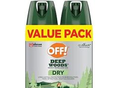 $5.62 – Amazon Offers Discounted 2-Pack of OFF! Deep Woods Insect Repellent Dry Aerosol Spray (Non-Greasy) with Free Shipping 2-Pack of OFF! Deep Woods Insect Repellent Dry Aerosol Spray (Non-Greasy) on Amazon