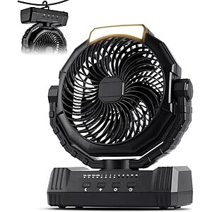 KopBeau Camping Fan Deal KopBeau Portable Battery Operated Camping Fan with LED Light