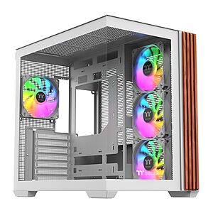Thermaltake View 380 WS ARGB deal Thermaltake View 380 WS ARGB mid-tower chassis with side wood trim and included ARGB fans