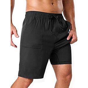 SILKWORLD swim trunks deal SILKWORLD Men's 2-in-1 Swim Trunks with Compression Liner