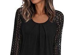 $7.49 – PRETTYGARDEN Women’s Long Sleeve Lace Pleated Top (Various) – + Free Shipping w/ Prime or on $35+ Women's Long Sleeve Lace Pleated Top by PrettyGarden