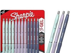 $10.49 – * | 12-Pack Sharpie S-Gel Gel Pens, Medium Point, 0.7mm, Assorted Fashion Barrels (Black) at Amazon 12-Pack Sharpie S-Gel Gel Pens in black