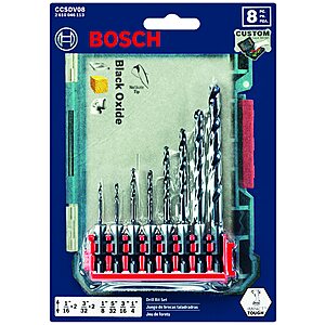Bosch CCSDV08 drill bits deal Bosch CCSDV08 Impact Tough Black Oxide Drill Bits in black
