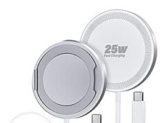 $7.42 – 2-Pack WayLite 25W Magnetic Wireless iPhone Charger w/ Kickstand & 6.6′ USB-C Cable (White) ($3.71 each) + Free Shipping w/ Prime or on $35+ 2-Pack WayLite 25W Magnetic Wireless iPhone Charger with Kickstand & 6.6' USB-C Cable (White)
