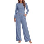 $12.99 – Ekouaer Lounge Sets for Women 2 Piece Long Sleeve Fall Pajamas Set