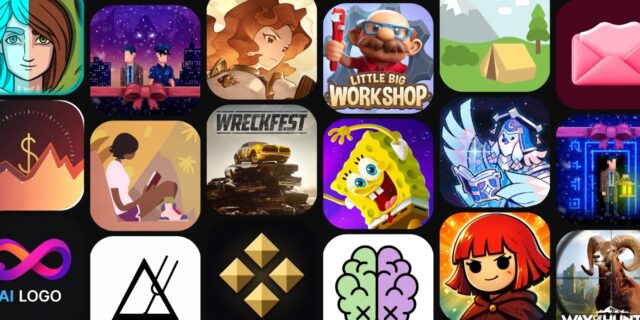Collection of iOS apps and games on display