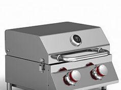 $109.43 – GasOne Portable Propane Grill – 16-inch Stainless Steel Tabletop Grill – Tabletop Gas Grill with Heat Control and Built-In Thermometer GasOne Portable Propane Grill on table