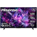 $697.97 – * | 75″ Hisense E7 Series Hi-QLED 144Hz MiniLED 4K Fire TV (2026) + 10% Back w/ Prime Visa Card at Amazon