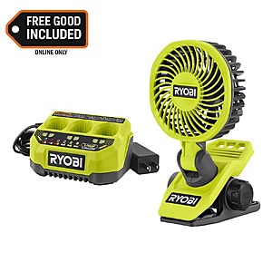 $39.97 – RYOBI Lithium 3-Port USB Charger w/ Cordless Clamp Fan  + Free Shipping