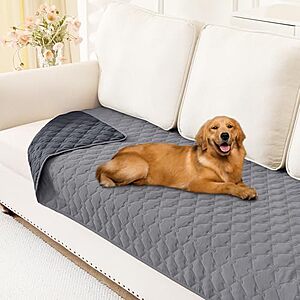 $6.79 – * | 30″ x 70″ Smiry Waterproof Sofa Cover & Blanket for Dogs (Grey/Dark Grey) at Amazon
