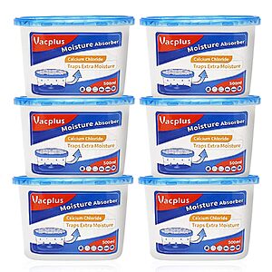 $9.89 – Vacplus Moisture Absorber for Small Spaces (Fragrance Free) – 6-Pack at 50% off with Subscribe & Save + Free Shipping w/ Prime or on $35+