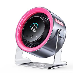 $10.49 – 5.8″ Coolhill 2-in-1 Rechargeable 100-Speed Small Desk Fan  + Free Shipping