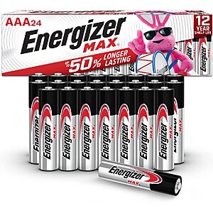 $6.76 – 24-Pack Energizer MAX AAA Alkaline Batteries  w/ S&S + Free Shipping w/ Prime or on $35+