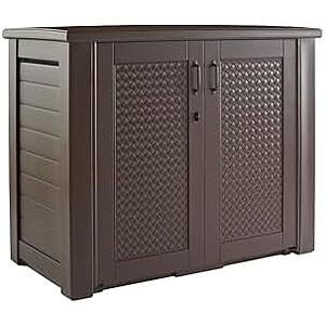 $178.00 – $178 | Rubbermaid Decorative Outdoor Storage Cabinet (123 Gal) at Amazon