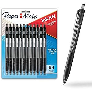 $6.52 – * | 24-Ct Paper Mate InkJoy 300RT Retractable Ballpoint Pens (1mm Medium, Black) at Amazon