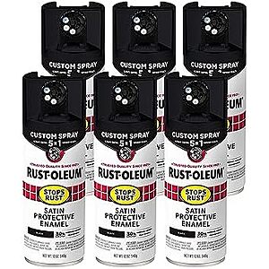 $26.82 – | 6-Pack 12-Oz Rust-Oleum Stops Rust Custom Spray 5-in-1 Spray Paint (Satin Black) at Amazon