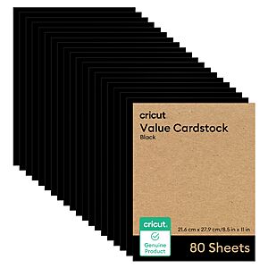 $4.00 – Cricut® Value Cardstock, Black – 8.5 in x 11 in (80 Sheets) $4 + Free S&H w/ Prime or $35+