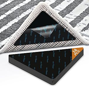 $4.49 – 14-Count Double Sided Corner Non-Slip Rug Pad Grippers –  + Free Shipping w/ Prime or on $35+