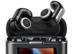 $19.99 – LC-dolida Open-Ear Wireless Earbuds with Smart LED Display Case – Clip On Earbuds (Black) LC-dolida Open-Ear Wireless Earbuds with Smart LED Display Case in black