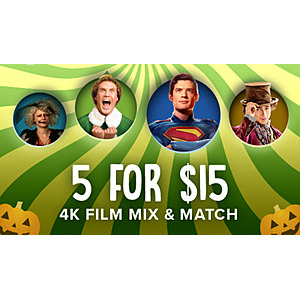 $15.00 – 4K Mix/Match Digital Films: 5 for $15 at Fandango