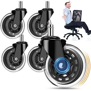 $11.99 – 5-Pack OVLLAN Rollerblade Office/Gaming Chair Replacement Poly Wheels (Transparent) at Lowest Price Ever –  + Free Shipping w/ Prime or on $35+