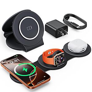 $12.49 – Hicober 3-in-1 Wireless Charging Station for iPhone, Apple Watch & AirPods (Black) –  + Free Shipping w/ Prime or on $35+
