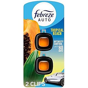 2-Ct Febreze Auto Vent Clip Air Freshener (Tropical Beach) on Amazon