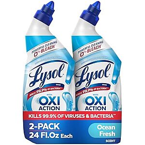 $3.53 – SnS * | 2-Pk 24-Oz Lysol Toilet Bowl Cleaner Gel w/ OXI Action (Ocean Fresh) at Amazon