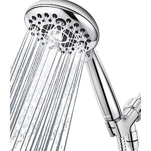 $9.99 – 5″ DAKINGS 6-Mode High Pressure Handheld Showerhead Set w/ 60″ Stainless Steel Hose –  + Free Shipping w/ Prime or on $35+