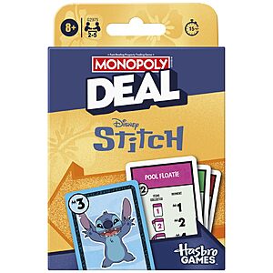 $3.36 – Monopoly Deal: Disney Stitch Edition Card Game — Lowest Price Ever at Amazon