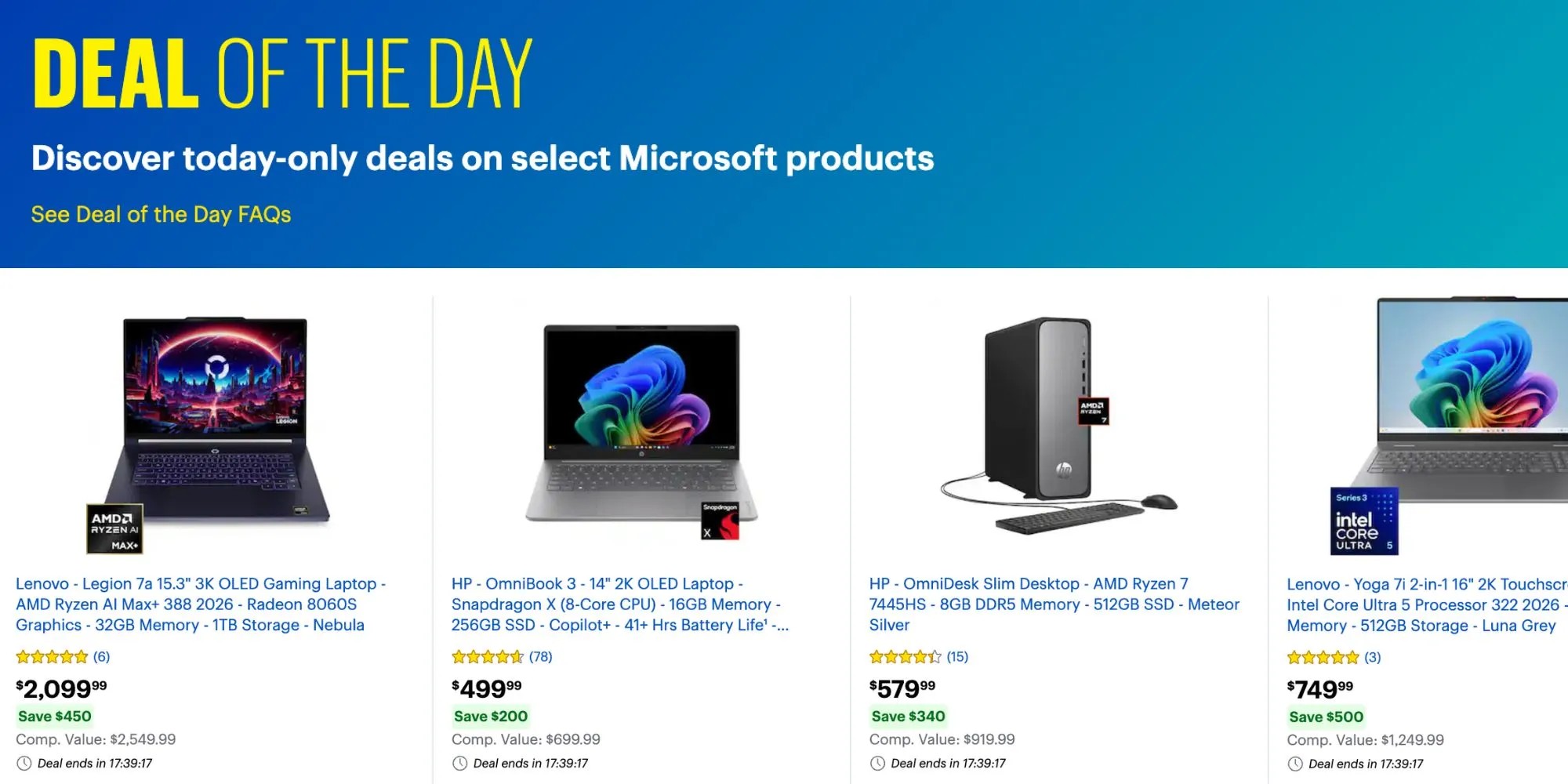Lenovo Copilot+ PC touchscreen laptop on sale at Best Buy