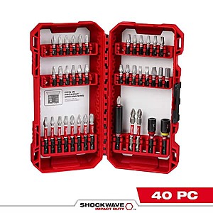 $14.22 – 40-Pc Milwaukee SHOCKWAVE Impact Duty Alloy Steel Drill Bit Set Now  + Free S&H at Home Depot