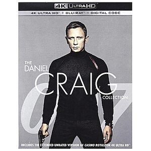 $30.81 – James Bond 007: The Daniel Craig 4-Film Collection (4K UHD + Blu-ray + Digital) – Lowest Price Ever at Amazon