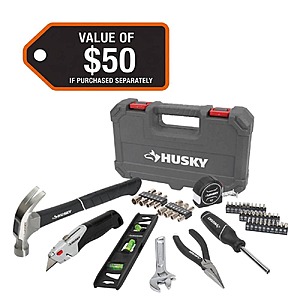 $29.88 – Husky 52-Piece Homeowner’s Tool Kit