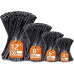 $5.99 – * | 400-Pk ANOSON Cable Zip Ties (Black, various sizes 4″-12″) at Amazon