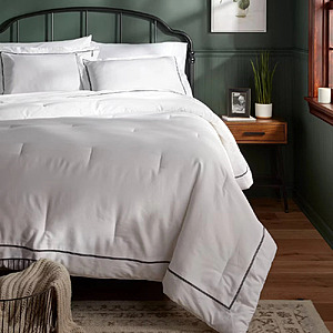 $19.75 – Threshold 3-Piece Embroidered Border Comforter and Sham Set (King/Queen, Various Colors) – Lowest Price Ever at eBay with Free Shipping