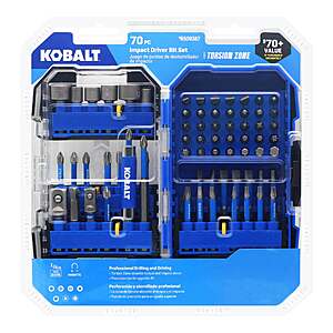 $19.98 – Kobalt 70-Piece Impact Driver Bit Set Now  at Lowe’s