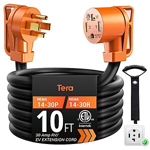 Tera 10' 30A Heavy-Duty RV & Dryer Extension Cord