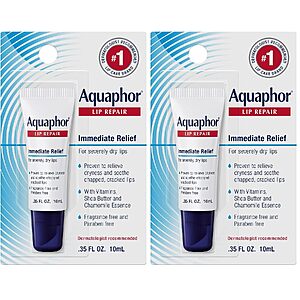 2-Pack 0.35-Oz Aquaphor Lip Repair Ointment Tubes