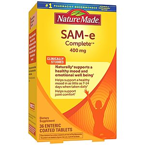 Nature Made 400 mg SAM-e Complete (36 Tablets) 2 for Free at Amazon