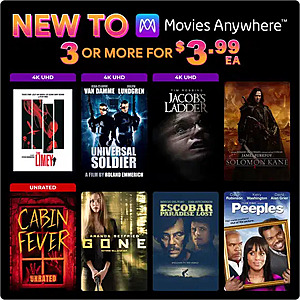 $3.99 – Fanflix: Lionsgate now offers MA Digital titles for  each with 3 or more