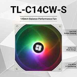 $3.84 – Thermalright 140mm 4-Pin PWM Case Fan (White, ARGB, TL-C14CW-S) –  at THERMALRIGHT.EUR via Amazon