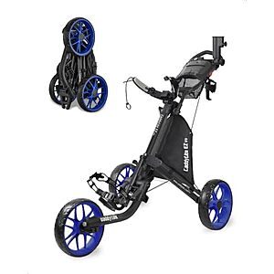 $112.34 – * | Caddytek CaddyLite EZ Fold V8 3-Wheel Golf Push Cart at Amazon