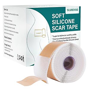 $5.99 – 1.6″ x 158″ Medical Grade Silicone Scar Tape Roll (4M) –  + Free Shipping w/ Prime or on $35+