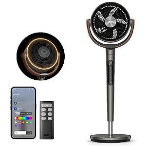 $97.00 – DREO Smart Fan for Bedroom with RGB Light — $97 with Free Ship