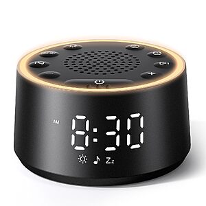 $12.99 – Dreamegg D1 Nova White Noise Sound Machine & Alarm Clock (Black) on Sale for  with Promo Code