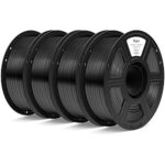 $36.99 – * | 4-Pk 1kg 1.75mm ELEGOO PLA+ 3D Printer Filament (Black) at Amazon