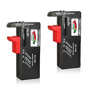 $3.14 – 2-Pack VTECHOLOGY BT-168 Universal Household Battery Tester  + Free Shipping w/ Prime or on $35+